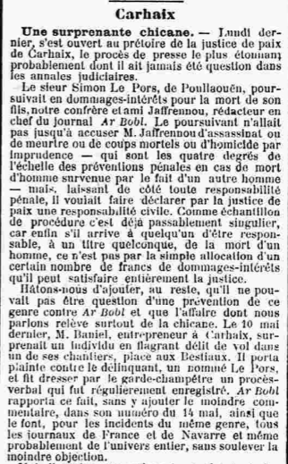 [PNG] Carhaix Taldir suspecte de meurtre A Courrier29 7 juillet 1906.PNG